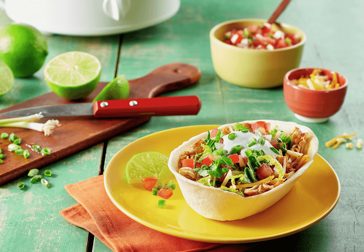 Slow-Cooker Chicken Enchilada Tacos